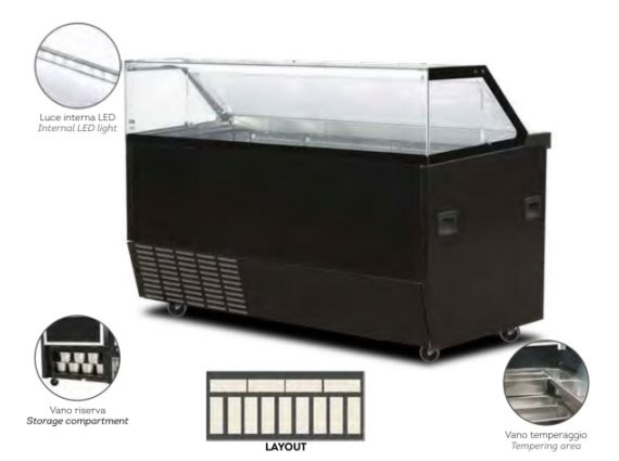 Vetrina per gelati Evoque 13